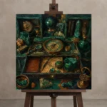 Premium Wall Art Kare Html Edition – NM3-GRN-VC-S-005 displayed on a studio easel