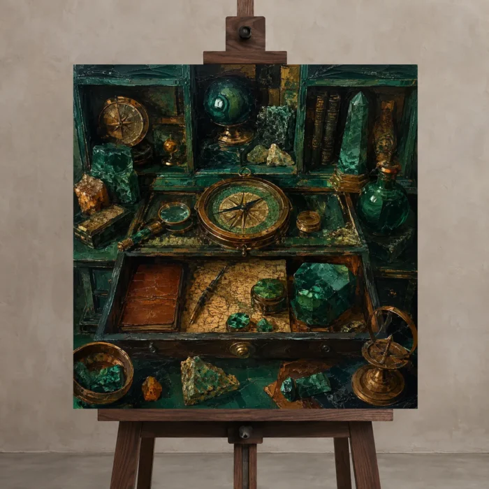 Premium Wall Art Kare Html Edition – NM3-GRN-VC-S-005 displayed on a studio easel