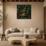 Premium Wall Art Kare Html Edition – NM3-GRN-VC-S-005 presented in a sophisticated home setting