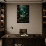 Premium Wall Art Dikey Html Edition – NM3-GRN-VC-V-001 displayed in a contemporary gallery-inspired room