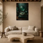 Premium Wall Art Dikey Html Edition – NM3-GRN-VC-V-001 presented in a sophisticated home setting