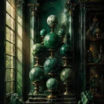 Verdant Threshold Collection Of Mineral Spheres Green Study Wall Art