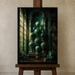 Premium Wall Art Dikey Html Edition – NM3-GRN-VC-V-002 displayed on a studio easel