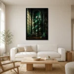 Premium Wall Art Dikey Html Edition – NM3-GRN-VC-V-002 styled in a refined neutral interior