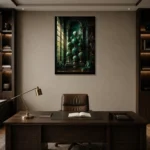 Premium Wall Art Dikey Html Edition – NM3-GRN-VC-V-002 displayed in a contemporary gallery-inspired room