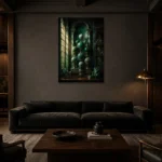 Premium Wall Art Dikey Html Edition – NM3-GRN-VC-V-002 shown in a warm modern interior