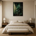 Premium Wall Art Dikey Html Edition – NM3-GRN-VC-V-002 showcased in an elegant minimalist interior