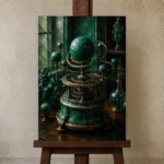 Premium Wall Art Dikey Html Edition – NM3-GRN-VC-V-003 displayed on a studio easel