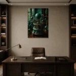 Premium Wall Art Dikey Html Edition – NM3-GRN-VC-V-003 displayed in a contemporary gallery-inspired room