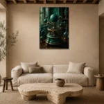 Premium Wall Art Dikey Html Edition – NM3-GRN-VC-V-003 presented in a sophisticated home setting
