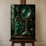 Premium Wall Art Dikey Html Edition – NM3-GRN-VC-V-004 displayed on a studio easel