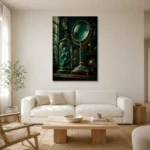 Premium Wall Art Dikey Html Edition – NM3-GRN-VC-V-004 styled in a refined neutral interior