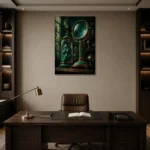 Premium Wall Art Dikey Html Edition – NM3-GRN-VC-V-004 displayed in a contemporary gallery-inspired room