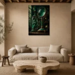 Premium Wall Art Dikey Html Edition – NM3-GRN-VC-V-004 presented in a sophisticated home setting