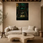 Premium Wall Art Dikey Html Edition – NM3-GRN-VC-V-005 presented in a sophisticated home setting