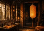 Lantern Procession Tall Paper Lantern Orange Bedroom Wall Art