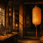 Lantern Procession Tall Paper Lantern Orange Bedroom Wall Art