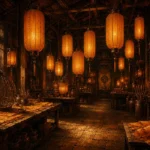 Lantern Salon Cluster Of Amber Lanterns Orange Living Room Wall Art
