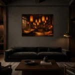 Premium Wall Art Yatay Html Edition – NM3-ORG-AL-H-002 shown in a warm modern interior