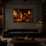 Premium Wall Art Yatay Html Edition – NM3-ORG-AL-H-003 shown in a warm modern interior