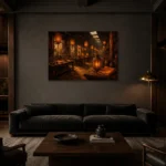 Premium Wall Art Yatay Html Edition – NM3-ORG-AL-H-004 shown in a warm modern interior
