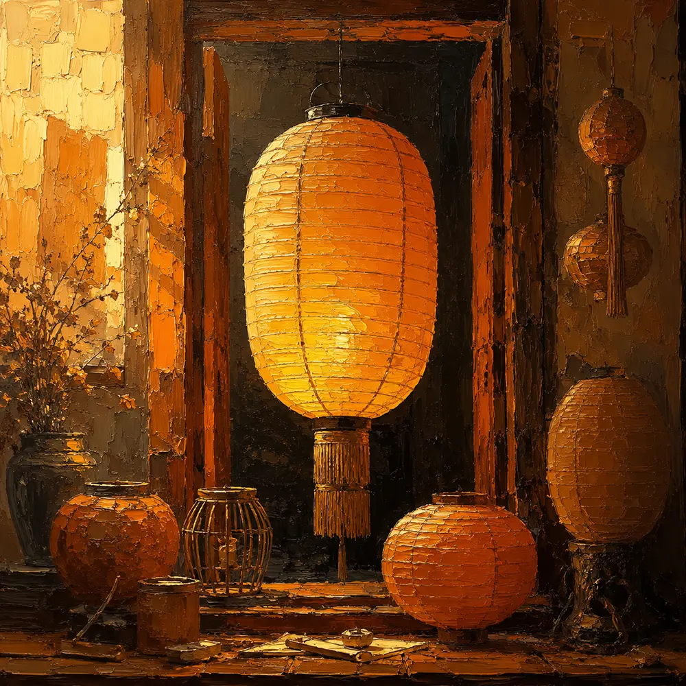 Lantern Cabinet Tall Paper Lantern Orange Bedroom Wall Art