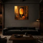 Premium Wall Art Kare Html Edition – NM3-ORG-AL-S-001 shown in a warm modern interior