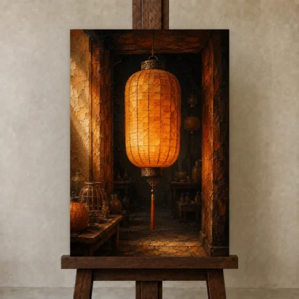 Premium Wall Art Dikey Html Edition – NM3-ORG-AL-V-001 displayed on a studio easel
