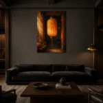 Premium Wall Art Dikey Html Edition – NM3-ORG-AL-V-001 shown in a warm modern interior