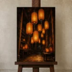 Premium Wall Art Dikey Html Edition – NM3-ORG-AL-V-002 displayed on a studio easel