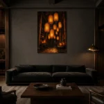 Premium Wall Art Dikey Html Edition – NM3-ORG-AL-V-002 shown in a warm modern interior