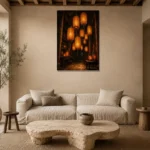 Premium Wall Art Dikey Html Edition – NM3-ORG-AL-V-002 presented in a sophisticated home setting