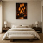 Premium Wall Art Dikey Html Edition – NM3-ORG-AL-V-002 showcased in an elegant minimalist interior