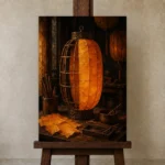 Premium Wall Art Dikey Html Edition – NM3-ORG-AL-V-003 displayed on a studio easel