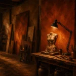 Burnt Passage Vintage Task Lamp Orange Entryway Wall Art