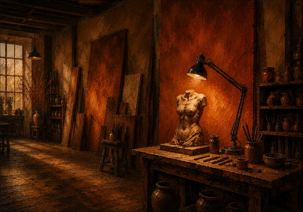 Burnt Passage Vintage Task Lamp Orange Entryway Wall Art
