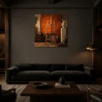 Premium Wall Art Kare Html Edition – NM3-ORG-BO-S-001 shown in a warm modern interior