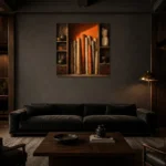 Premium Wall Art Kare Html Edition – NM3-ORG-BO-S-003 shown in a warm modern interior