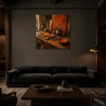 Premium Wall Art Kare Html Edition – NM3-ORG-BO-S-004 shown in a warm modern interior