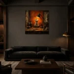 Premium Wall Art Kare Html Edition – NM3-ORG-BO-S-005 shown in a warm modern interior