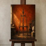 Premium Wall Art Dikey Html Edition – NM3-ORG-BO-V-001 displayed on a studio easel