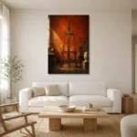 Premium Wall Art Dikey Html Edition – NM3-ORG-BO-V-001 styled in a refined neutral interior