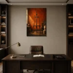 Premium Wall Art Dikey Html Edition – NM3-ORG-BO-V-001 displayed in a contemporary gallery-inspired room