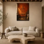Premium Wall Art Dikey Html Edition – NM3-ORG-BO-V-001 presented in a sophisticated home setting