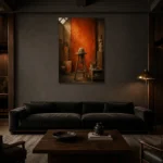 Premium Wall Art Dikey Html Edition – NM3-ORG-BO-V-002 shown in a warm modern interior