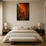 Premium Wall Art Dikey Html Edition – NM3-ORG-BO-V-002 showcased in an elegant minimalist interior