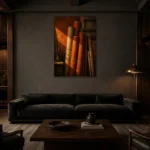 Premium Wall Art Dikey Html Edition – NM3-ORG-BO-V-003 shown in a warm modern interior