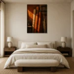 Premium Wall Art Dikey Html Edition – NM3-ORG-BO-V-003 showcased in an elegant minimalist interior