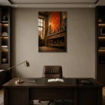 Premium Wall Art Dikey Html Edition – NM3-ORG-BO-V-004 displayed in a contemporary gallery-inspired room