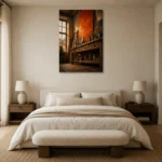 Premium Wall Art Dikey Html Edition – NM3-ORG-BO-V-004 showcased in an elegant minimalist interior